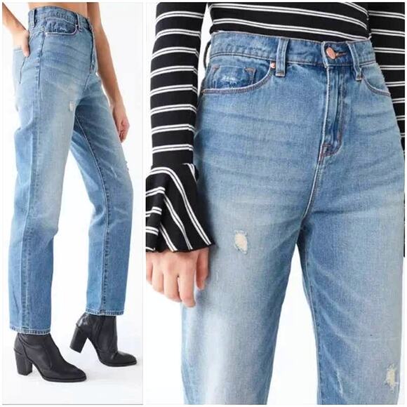 BDG | Mom High Rise Distressed Medium Wash Relaxed Fit Ankle Jeans - Picture 2 of 13